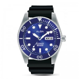 Alba AL4363X1 Silver Blue Black Rubber Automatic
